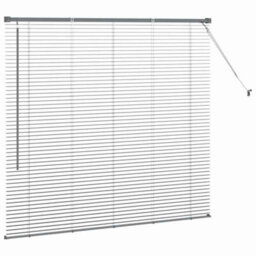 Berkfield Window Blind With Curtains Manual Dark Grey Aluminium - thumbnail 6