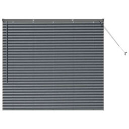 Berkfield Window Blind With Curtains Manual Dark Grey Aluminium - thumbnail 2