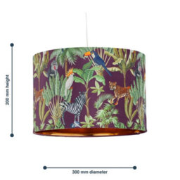 Set Of 2 Safari Jungle Easy Fit Ceiling Lightshade Table Lamp Pendant Shades - thumbnail 2