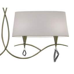 Luminosa Lighting Luminosa Mara Linear Pendant 2 Arm 4 Light E14, Antique Brass With Ivory White Shades - thumbnail 5