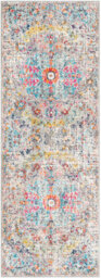 Livabliss Harput-Vintage Blue Orange Yellow Grey Traditional Boho Living Dining Bedroom Rug 80 X 220 Cm Easy Care, Non Shedding - thumbnail 1