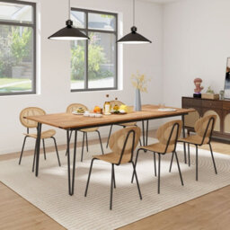 Costway 220 X 95Cm Patio Dining Table Indoor & Outdoor Dining Table-Natural - thumbnail 6