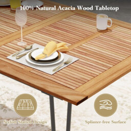 Costway 220 X 95Cm Patio Dining Table Indoor & Outdoor Dining Table-Natural - thumbnail 7