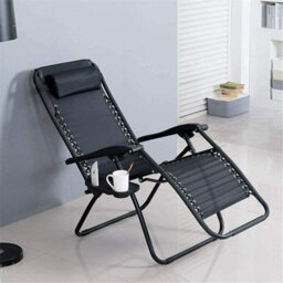 Abaseen 1X Sun Lounger Zero Gravity Chair, Garden Folding Recliner Chairs With Cup And Phone Holder - thumbnail 1