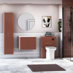 Royal Bathrooms Avenza 600mm Terracotta Clay Wall Hung Bathroom  Vanity Unit 1 Drawer Plain White Undrilled Worktop & No Basin - thumbnail 4
