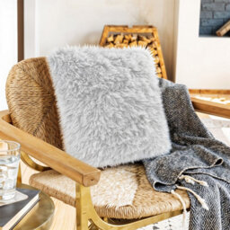 Living And Home Set Of 2 Square Faux Plush Throw Pillow Covers Pillowcases Fluffy And Warm - thumbnail 6