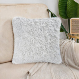 Living And Home Set Of 2 Square Faux Plush Throw Pillow Covers Pillowcases Fluffy And Warm - thumbnail 5