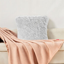 Living And Home Set Of 2 Square Faux Plush Throw Pillow Covers Pillowcases Fluffy And Warm - thumbnail 4