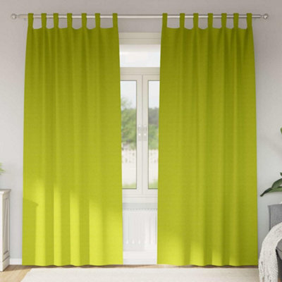 Berkfield Curtains With Curtains 2 Pcs Apple Green Polyester - image 1