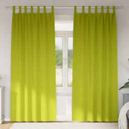 Berkfield Curtains With Curtains 2 Pcs Apple Green Polyester - thumbnail 1