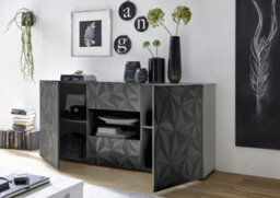 FurniComp LTD Furnicomp Evora 2 Door 2 Drawer Grey Gloss Sideboard - thumbnail 2