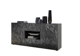 FurniComp LTD Furnicomp Evora 2 Door 2 Drawer Grey Gloss Sideboard - thumbnail 3