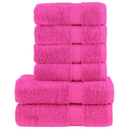 Berkfield 6 Piece Premium Towel Set Solund Pink 600 Gsm