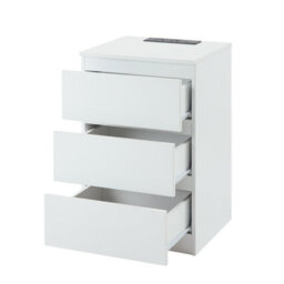 Home Treats Bedside Table 3 Drawer Nightstand Table With 2 Uk Plugs Usb A And Usb C Chest Of Drawers 2M Cable - thumbnail 6