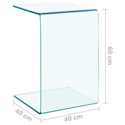 Berkfield Modern Side Table 40X40X60 Cm Tempered Glass - thumbnail 8