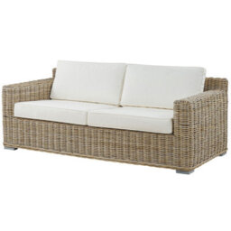 Beliani Garden Conversation Set - Brown Rattan With Off-White Cushions, 4-Seater Outdoor Sofa Set - thumbnail 5