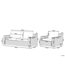 Beliani Garden Conversation Set - Brown Rattan With Off-White Cushions, 4-Seater Outdoor Sofa Set - thumbnail 3
