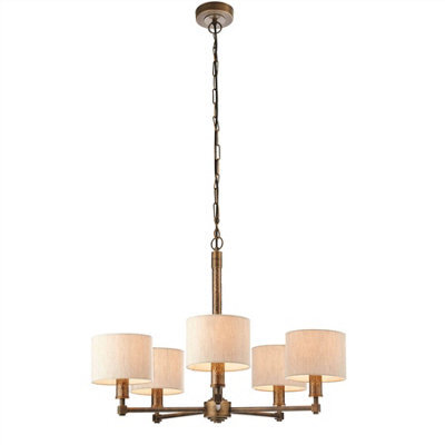 Luminosa Lighting Luminosa Indara 5 Light Multi Arm Pendant Aged Bronze, Aged Hammered Bronze Plate, E14 - image 1