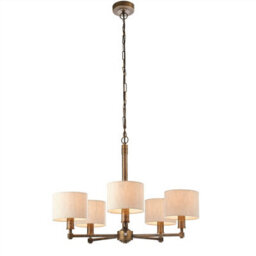 Luminosa Lighting Luminosa Indara 5 Light Multi Arm Pendant Aged Bronze, Aged Hammered Bronze Plate, E14 - thumbnail 1