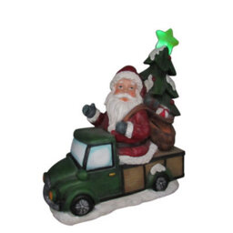 SecureFix Direct Light Up Santa Truck Christmas Ornament (Xmas Decoration Led Lights Festive Figure) - thumbnail 1