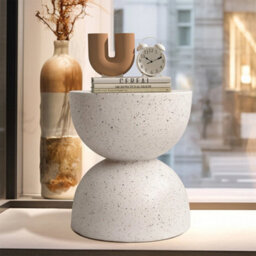 Outdoor Concrete Side Table Scandinavian Minimalist Accent - thumbnail 5