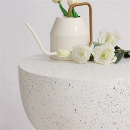 Outdoor Concrete Side Table Scandinavian Minimalist Accent - thumbnail 3