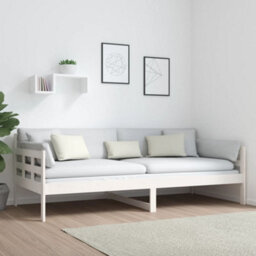 Berkfield Day Bed White Solid Wood Pine 90X200 Cm - thumbnail 4