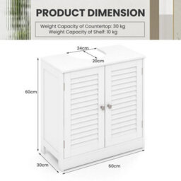 Under Sink Cabinet Freestanding Bathroom Vanity Cabinet Shutter Doors - thumbnail 2