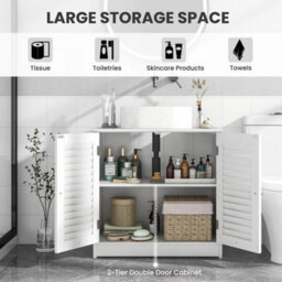 Under Sink Cabinet Freestanding Bathroom Vanity Cabinet Shutter Doors - thumbnail 6