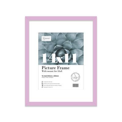 "14X11"" Lilac Frame With Mount For 10X8"" Pictures 20mm Slim Edge Portrait And Landscape Display With Wall Hooks And Kickstand" - image 1