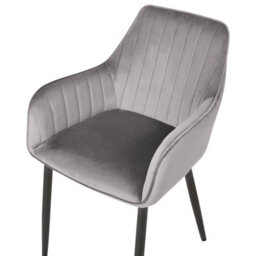 Beliani Set Of 2 Dining Chairs Wellston Velvet Dark Grey - thumbnail 7