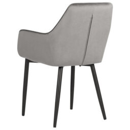 Beliani Set Of 2 Dining Chairs Wellston Velvet Dark Grey - thumbnail 6