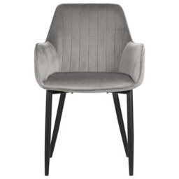 Beliani Set Of 2 Dining Chairs Wellston Velvet Dark Grey - thumbnail 5