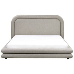Beliani Bed Faux Linen Lavardens 160 X 200 Cm (Eu King Size) Taupe - thumbnail 4