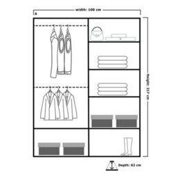 Sliding Wardrobes 4 u LTD Double Mirror Sliding Door Wardrobe Sleek Design Comes In Width 90/100/120/150/180/203/250Cm(Black W100Cm X H217Cm) - thumbnail 3