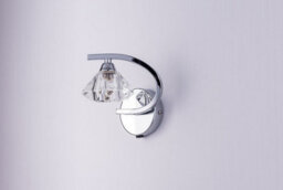 Harper Living Single Left Curved Wall Light And Sconce, Clear Glass Shade, Polished Chrome Finish - thumbnail 4