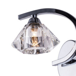 Harper Living Single Left Curved Wall Light And Sconce, Clear Glass Shade, Polished Chrome Finish - thumbnail 7