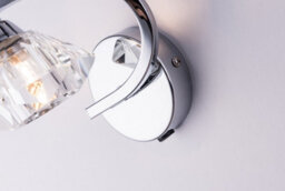 Harper Living Single Left Curved Wall Light And Sconce, Clear Glass Shade, Polished Chrome Finish - thumbnail 6