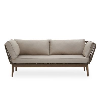 Orsina Three Seat Sofa, Rattan Outdoor Sofa, Long Lasting Rattan Lounge Sofa For Living Room With Grey Cushioning - image 1