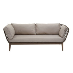 Orsina Three Seat Sofa, Rattan Outdoor Sofa, Long Lasting Rattan Lounge Sofa For Living Room With Grey Cushioning - thumbnail 2