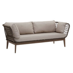 Orsina Three Seat Sofa, Rattan Outdoor Sofa, Long Lasting Rattan Lounge Sofa For Living Room With Grey Cushioning - thumbnail 3
