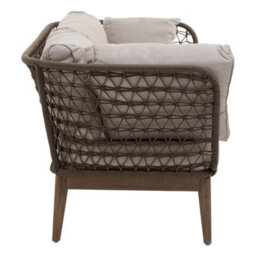 Orsina Three Seat Sofa, Rattan Outdoor Sofa, Long Lasting Rattan Lounge Sofa For Living Room With Grey Cushioning - thumbnail 4