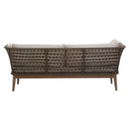 Orsina Three Seat Sofa, Rattan Outdoor Sofa, Long Lasting Rattan Lounge Sofa For Living Room With Grey Cushioning - thumbnail 5