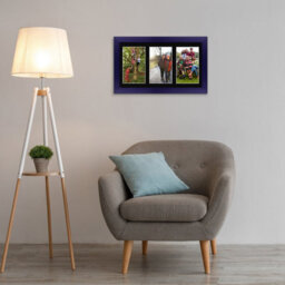 AK Frames 40X20Cm Purple Modern Multi Photo Frame With Black Mount - Holds 3 Apertures (3X) 6X4 Photos - thumbnail 3