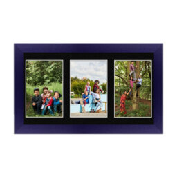 AK Frames 40X20Cm Purple Modern Multi Photo Frame With Black Mount - Holds 3 Apertures (3X) 6X4 Photos - thumbnail 1