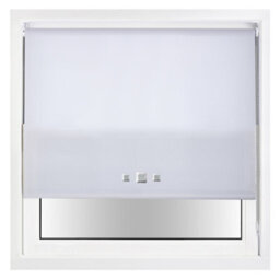 Furnished Trimmable Roller Blind With Triple Square Eyelets And Metal Fittings - White Daylight Shade (W)60Cm X (L)210Cm - thumbnail 2