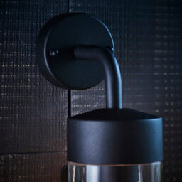Anson Lighting Aron Outdoor Wall Light Finished In Textured Matt Black And Clear Glass - thumbnail 3