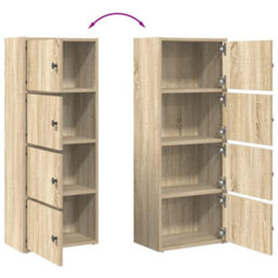 Vidaxl Bookcase Sonoma Oak 40X24X102 Cm Engineered Wood - thumbnail 8