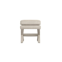 Wyld Haus Theodor Stone Linen-Blend Upholstered Stool With X Cross Legs - thumbnail 4