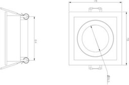 Luminosa Lighting Luminosa Knightsbridge Dipa Single Fixed Square Anti-Glare Downlight Black - Dia1Fsb - thumbnail 2